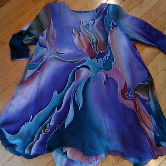 Rare Vintage Yolanda Lorente Hand Painted Dress - Picture 7 of 9